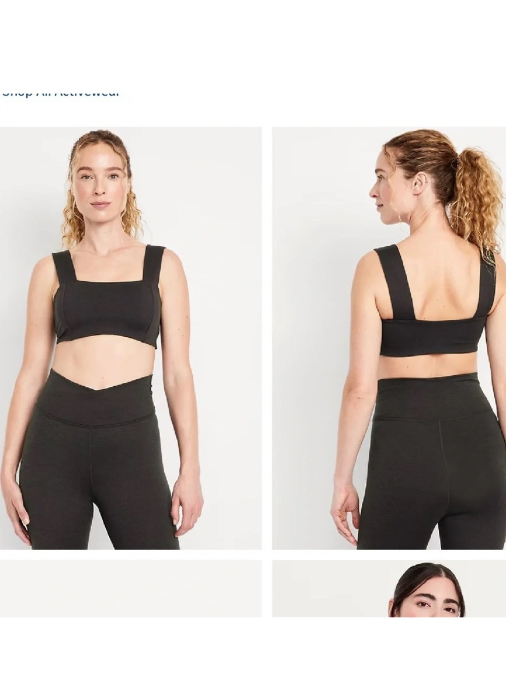 Old Navy Light Support CloudComfy Bandeau Sports Bra Black Size XS NWT
